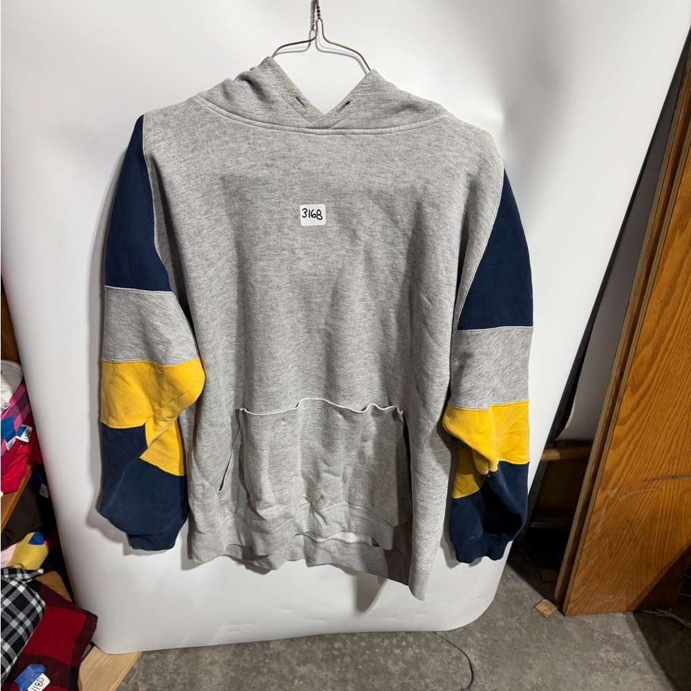 #3168-Stylish Gray and Yellow Men's Hoodie